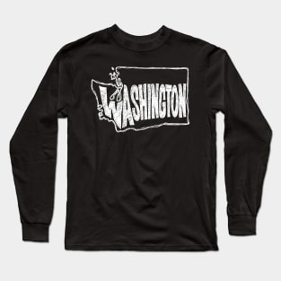 Washington (White Graphic) Long Sleeve T-Shirt